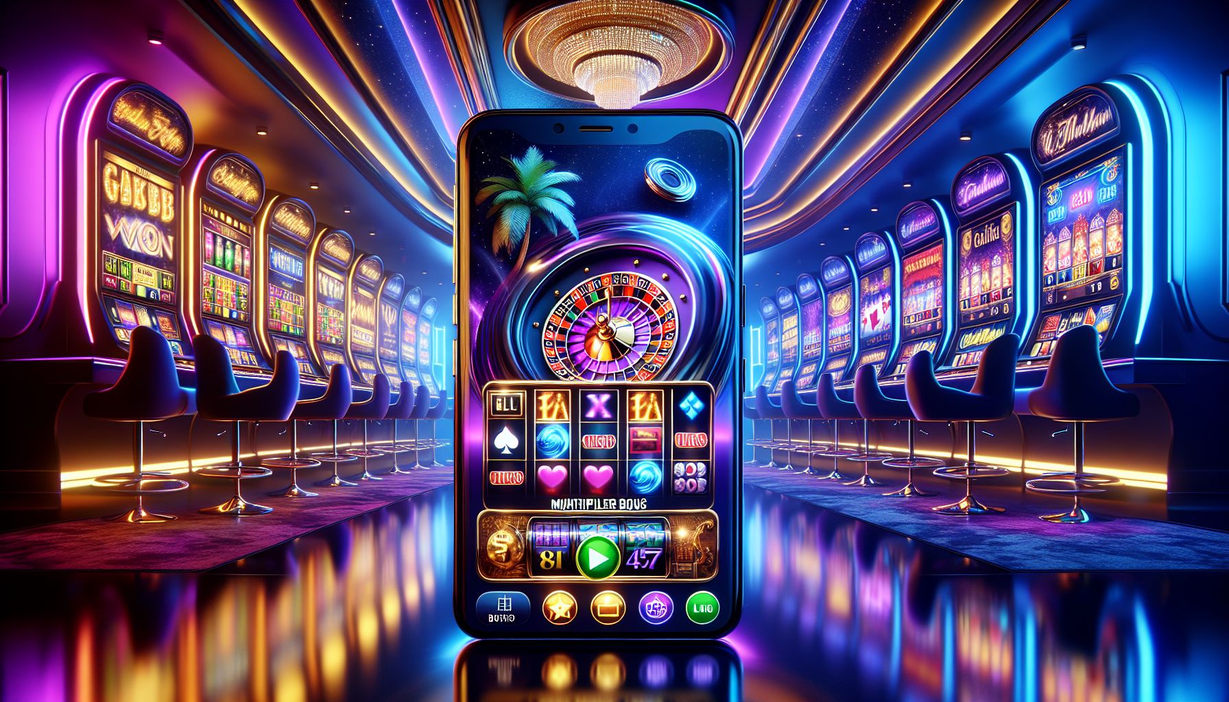 X2GOD casino games displayed on a mobile screen with pokies, live tables and instant win titles in a vibrant gaming setting